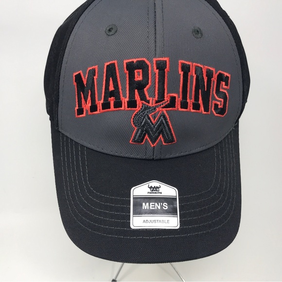 Fan Favorite Miami Marlins Adjustable Cap, Men's Size OSFM - Black/Grey/Orange - Picture 2 of 12